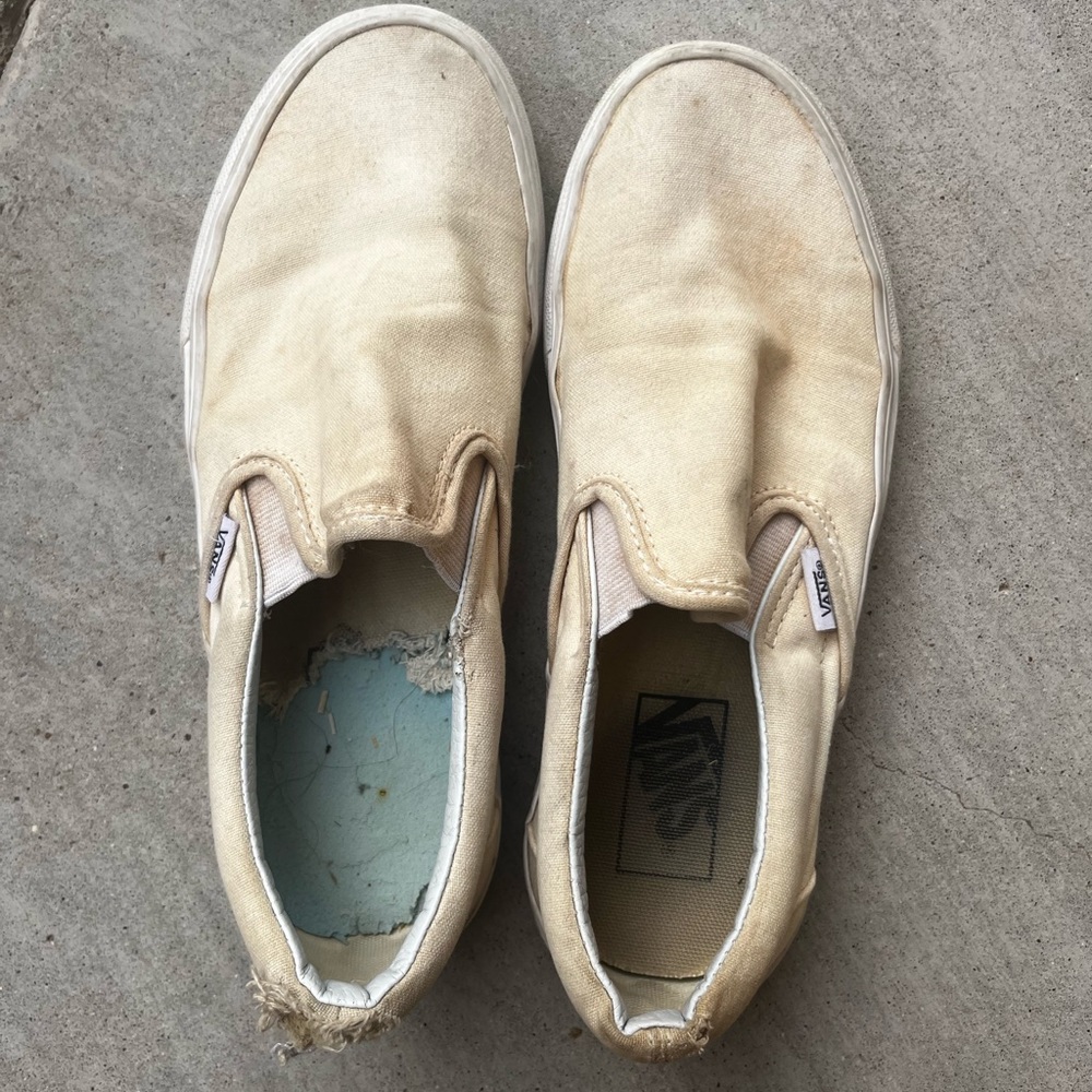 Yellow/off white vans